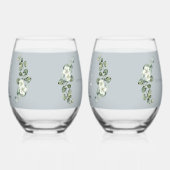 モダンユーカリ結婚レス眼鏡 ステムなしワイングラス (左)