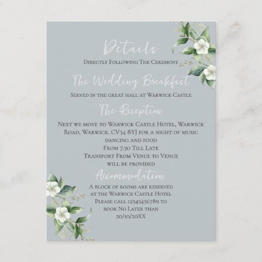 ～モダンユーカリ結婚詳細 エンクロージャーカード (正面)