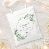 モダンユーカリ緑金ゴールド幾何結婚物 フェイバーバッグ (クリップ留めされた状態)