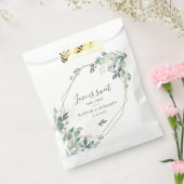 モダンユーカリ緑金ゴールド幾何結婚物 フェイバーバッグ (封をした状態)
