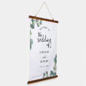 モダンユーカリ葉ス素朴の結婚歓迎 吊り下げ型タペストリー (傾斜あり)