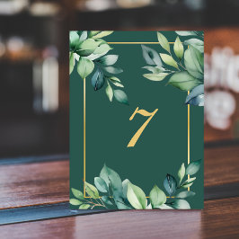 モダンユーカリ葉スQRコードムスリム結婚ズ テーブルナンバー