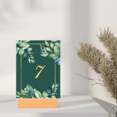 モダンユーカリ葉スQRコードムスリム結婚ズ テーブルナンバー