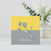 モダンユーカリ葉ーCOLORBLOCK Thank You カード (スタンド正面)