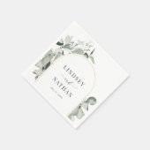 モダンユーカリ金ゴールド結婚アーチ スタンダードカクテルナプキン (角)