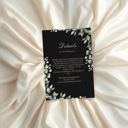 モダンユーカリ離れスエレガント結婚式 エンクロージャーカード