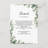 モダンユーカリ離れスエレガント結婚式 エンクロージャーカード (正面)