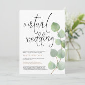モダンユーカリ離れスプスクリプト結婚Virtual 招待状 (スタンド正面)