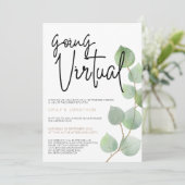 モダンユーカリ離れスプスクリプト結婚Virtual 招待状 (スタンド正面)