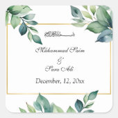 モダンユーカリ離れスムリズム招待 スクエアシール (正面)