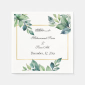 モダンユーカリ離れム結婚式招待状 スタンダードカクテルナプキン (正面)