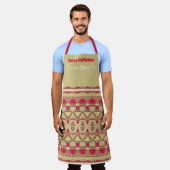 モダンユーモアのあるデザイン エプロン (着用した状態)