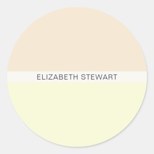 モダンライトピーチとイエロー封筒用シール ラウンドシール (正面)