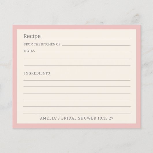 モダンライトピ縁どクパーソナライズされたレシピカード (正面)