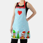 モダンライトブルーのクリスマス小人 エプロン (インサイチュ)