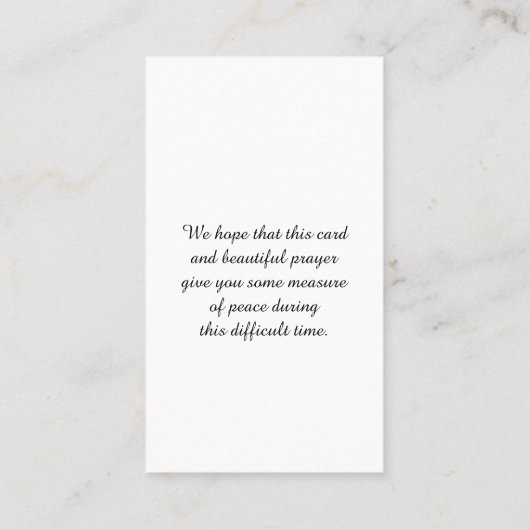 モダンライフカードの葬儀お祝い 名刺 (裏面)