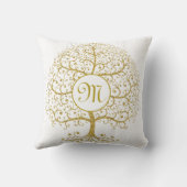 モダンライフモノグラム金ゴールドの木 クッション (裏面)