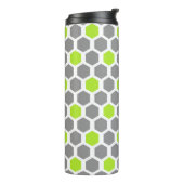 モダンライムおよびグレー六角ジオメトリパターン タンブラー (回転左)