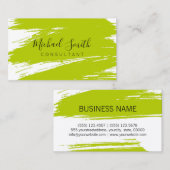 モダンライムブラシストロ絵を描ーク 名刺 (正面/裏面)