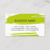 モダンライムブラシストロ絵を描ーク 名刺 (裏面)