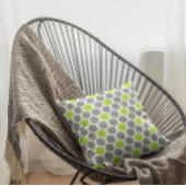 モダンライム及びグレー幾何模様枕 クッション