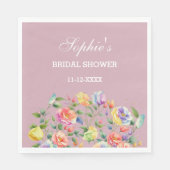 モダンライラック ブライダルシャワー ブライトローズ 花  スタンダードランチョンナプキン (正面)