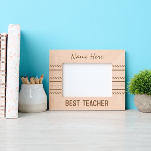 モダンラインアート最高の先生 レーザー彫刻フレーム (正面)