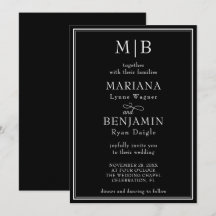 モダンライン黒縁ミニマリストの結婚式