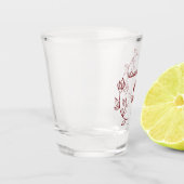 モダンライン フラワー カップル モノグラム ウェディング フェイバー ショットグラス (左)