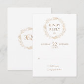 モダンラウレルガーランドウェディング 出欠カード (正面/裏面)