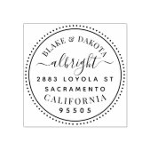 モダンラウンドエレガント結婚したカップル住所 ラバースタンプ (インプリント)