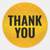 モダンラウンドゴールド サンクスステッカー ラウンドシール (正面)