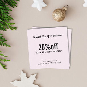 モダンラエレガントイトピンク美しい 割引カード