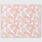 モダンラガーリーブハート金ゴールド結婚グリッター ラッピングペーパー (フラット)