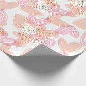 モダンラガーリーブハート金ゴールド結婚グリッター ラッピングペーパー (角)