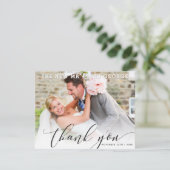 モダンラグジュアリーなウェディングのお礼 黒 サンキューカード (スタンド正面)