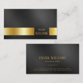 モダンラグジュアリーブラック&金ゴールドミニマ企業のリスト 名刺 (正面/裏面)