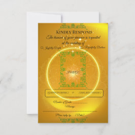 | モダンラグジュアリー返信カード 出欠カード