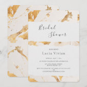 モダンラグジュアリー ゴールド アブストラクト ブライダルシャワー 招待状 (正面/裏面)