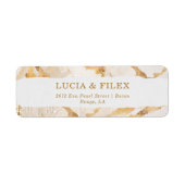 モダンラグジュアリー ゴールド アブストラクト 返信住所 ラベル (正面)