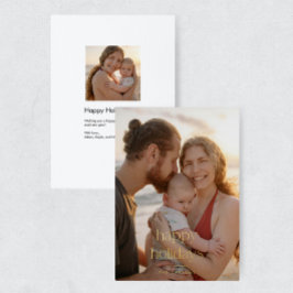 モダンラグジュアリー フォイル写真 ハッピーホリデーカード 箔シーズンカード