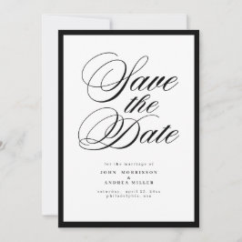 モダンラグジュアリー ブラック&ホワイト 結婚式 セーブザデート
