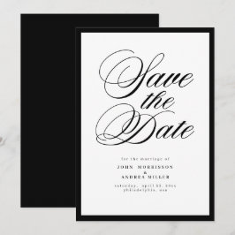 モダンラグジュアリー ブラック&ホワイト 結婚式 セーブザデート
