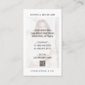 モダンラグジュアリー モノグラムロゴ 写真 QRコード 名刺 (裏面)