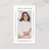 モダンラグジュアリー モノグラムロゴ 写真 QRコード 名刺 (正面)