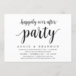 モダンラスティックかわいいブラックスクリプト、結婚式の秘密結婚 招待状