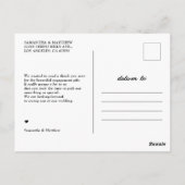 モダンラスティックエンゲージメントパーティーお礼 ポストカード (裏面)