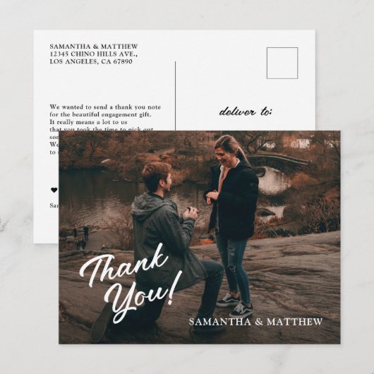 モダンラスティックエンゲージメントパーティー感謝祭 ポストカード (正面/裏面)