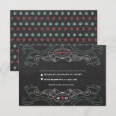 モダンラスティックチョークボードタイポグラフィーウェディング 招待状 (正面/裏面)