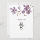 モダンラスティックパープルフラワーウェディング招待状 招待状 (裏面)